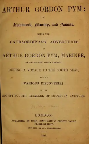 The Narrative of Arthur Gordon Pym - Edgar Allan Poe (1838)